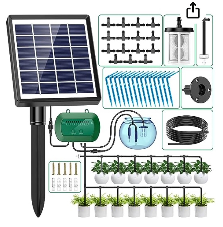 AnseTo Sistema Solar de Riego por Goteo Automtico para Jardn, Terrazas, Balcones, Invernaderos, Macetas