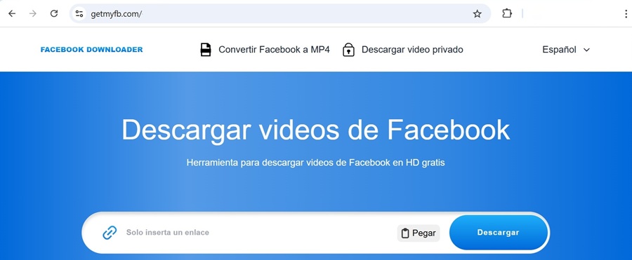 Campo de entrada de la URL del vdeo para descargar