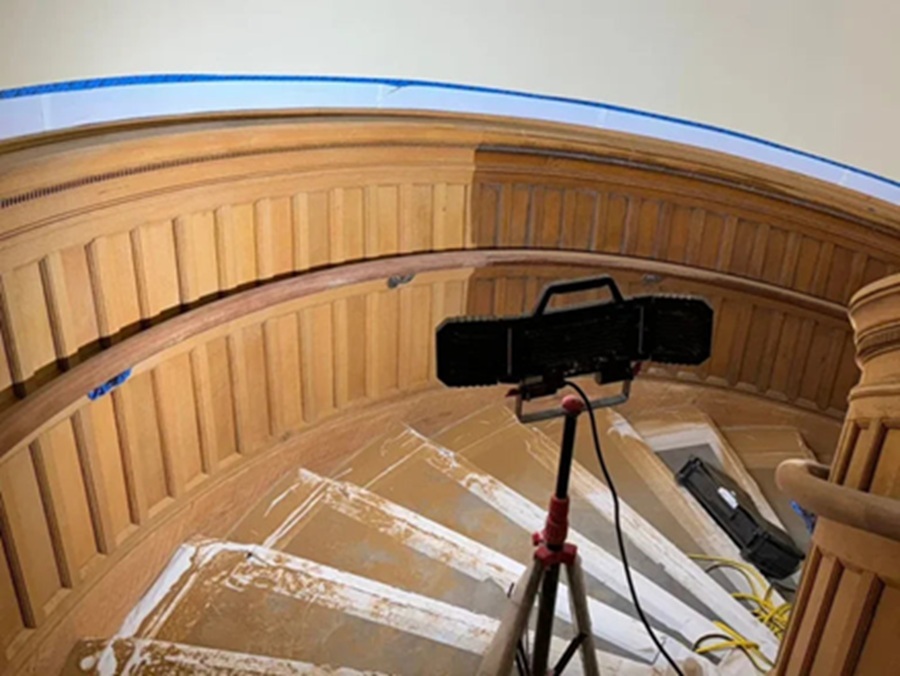 Wood Stair Renovation Using a Pulsed Laser Paint Removal Machine