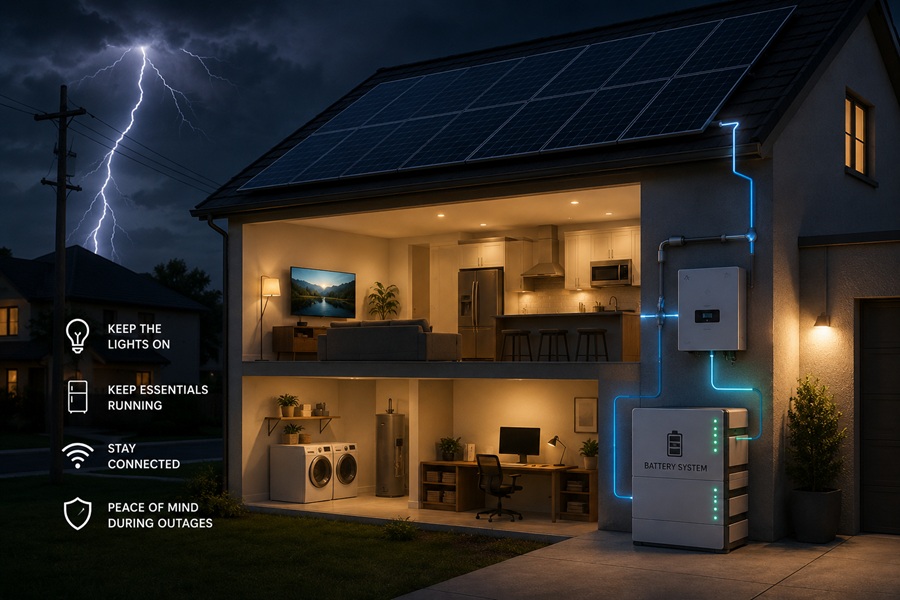 Can Solar Battery Storage Power Your Whole House During a Blackout?
