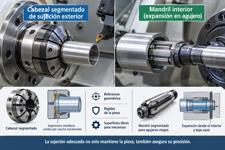 Sujeci�n de piezas de pared delgada en torneado CNC