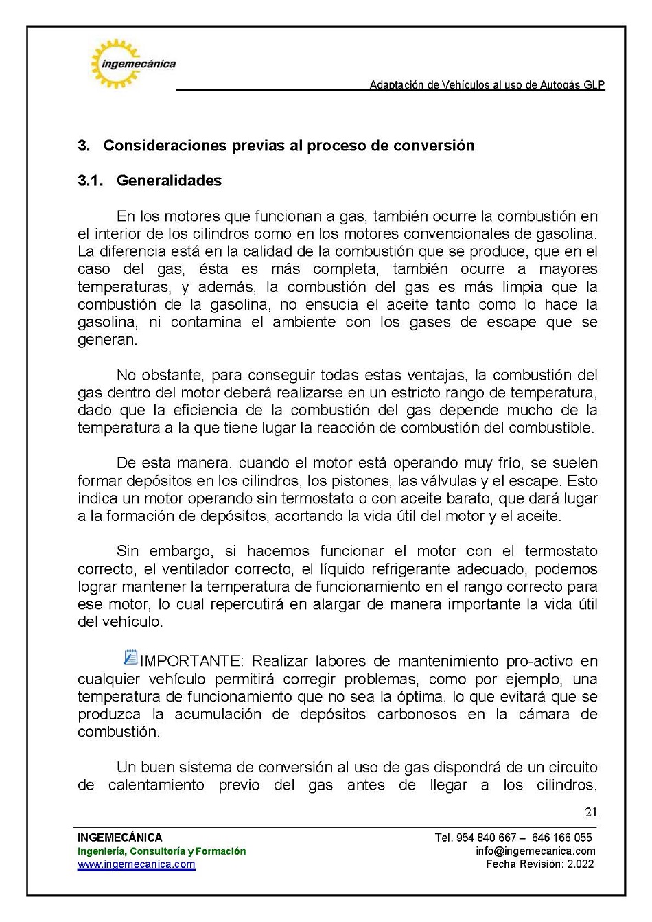 Curso para la Adaptacin de Vehculos al uso de Autogs GLP. Pgina 21