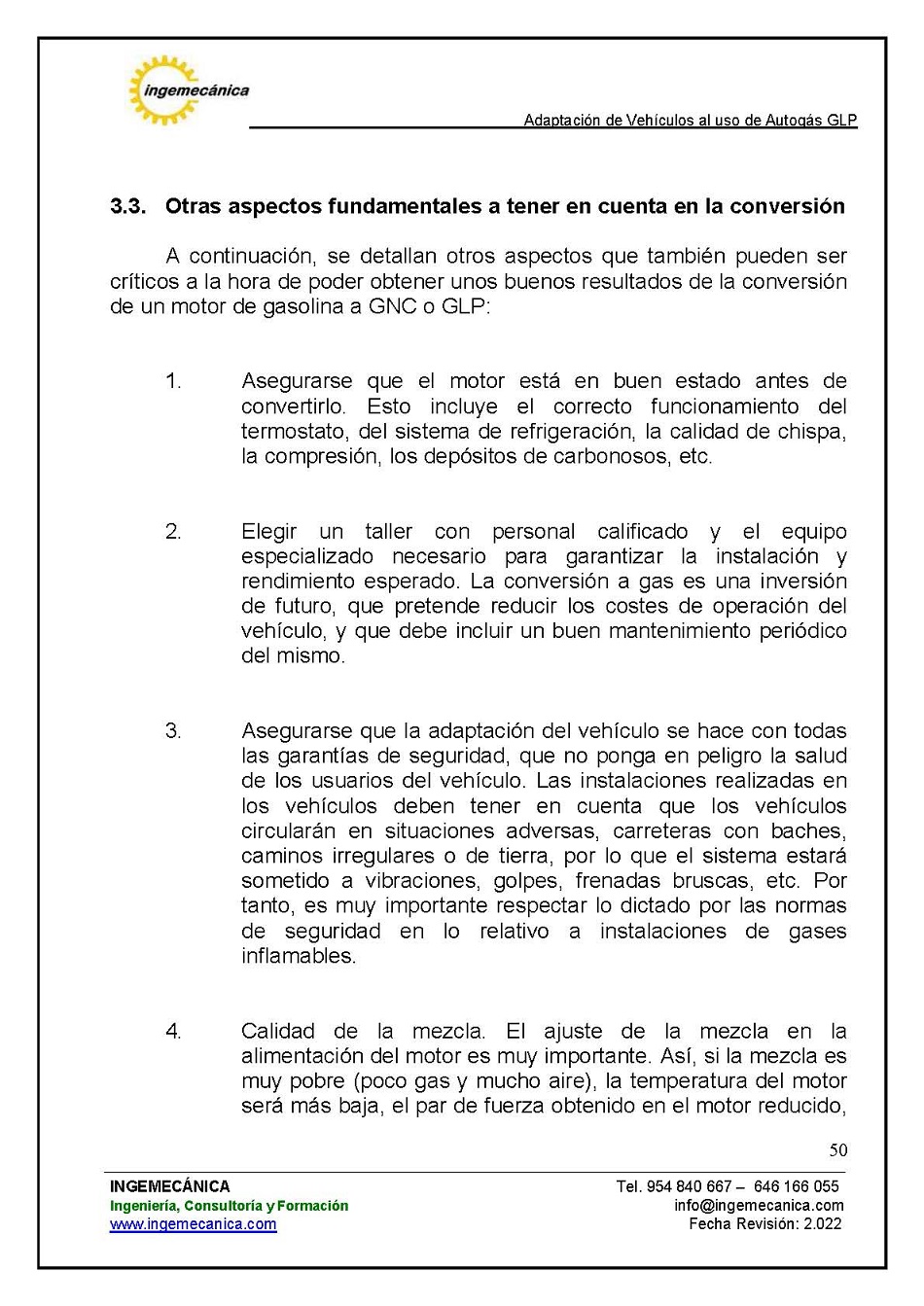 Curso para la Adaptacin de Vehculos al uso de Autogs GLP. Pgina 50