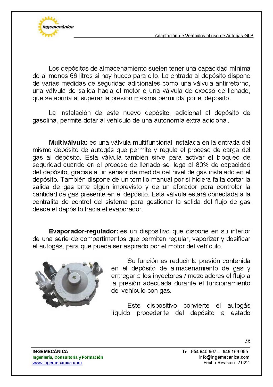 Curso para la Adaptacin de Vehculos al uso de Autogs GLP. Pgina 56