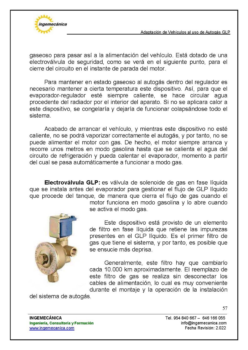 Curso para la Adaptacin de Vehculos al uso de Autogs GLP. Pgina 57