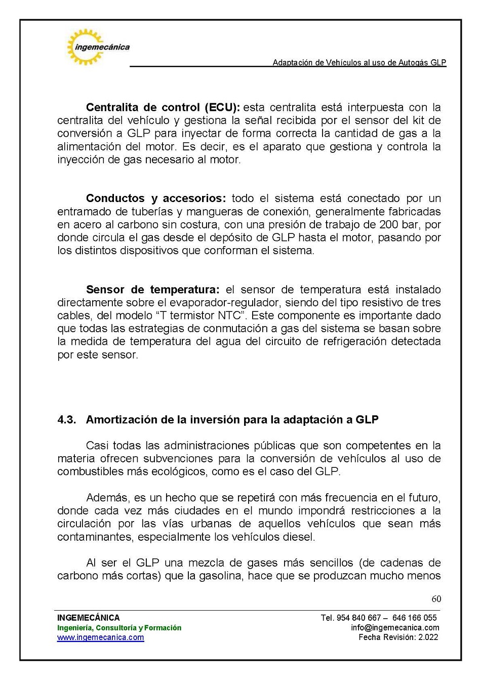 Curso para la Adaptacin de Vehculos al uso de Autogs GLP. Pgina 60