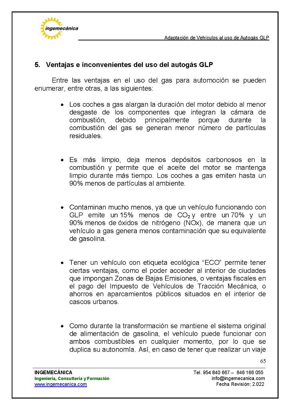 Curso para la Adaptacin de Vehculos al uso de Autogs GLP. Pgina 65