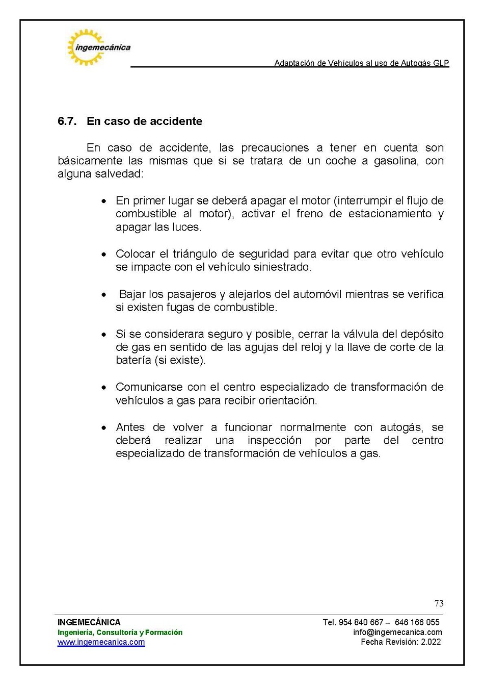 Curso para la Adaptacin de Vehculos al uso de Autogs GLP. Pgina 73