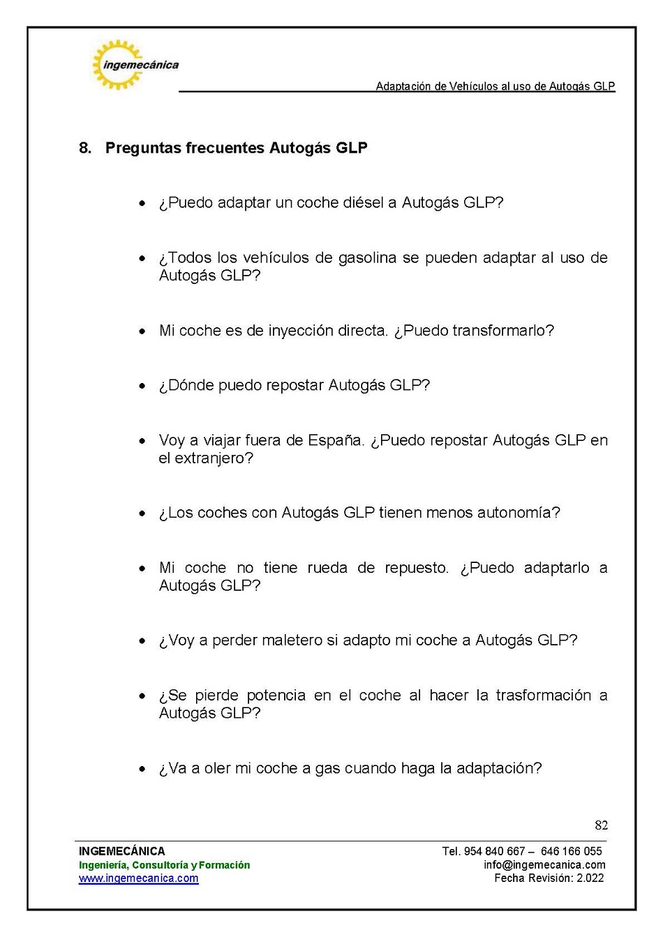 Curso para la Adaptacin de Vehculos al uso de Autogs GLP. Pgina 82