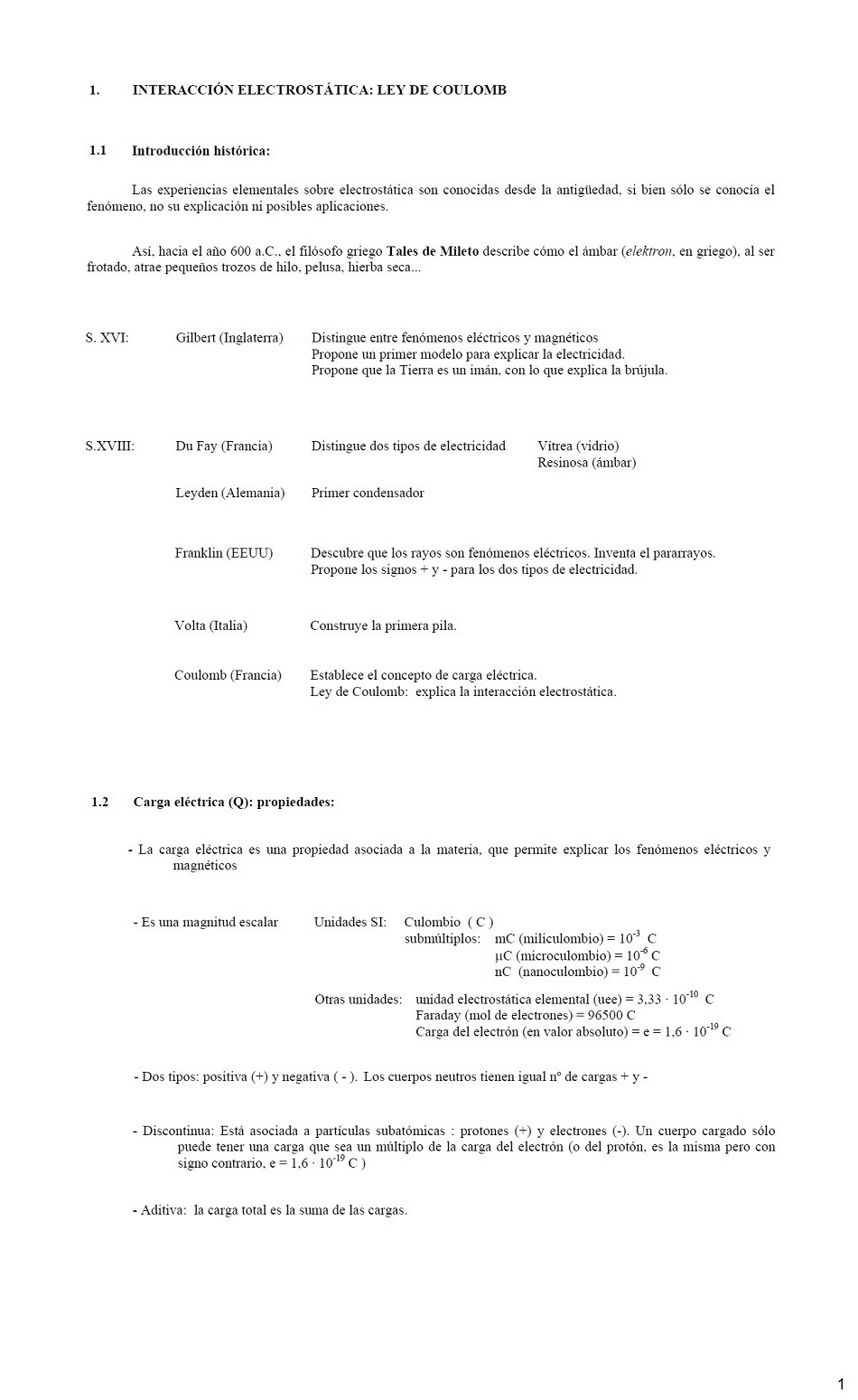 Interaccin electrosttica. Pgina 01