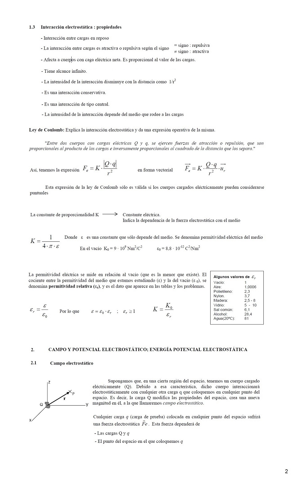 Interaccin electrosttica. Pgina 02