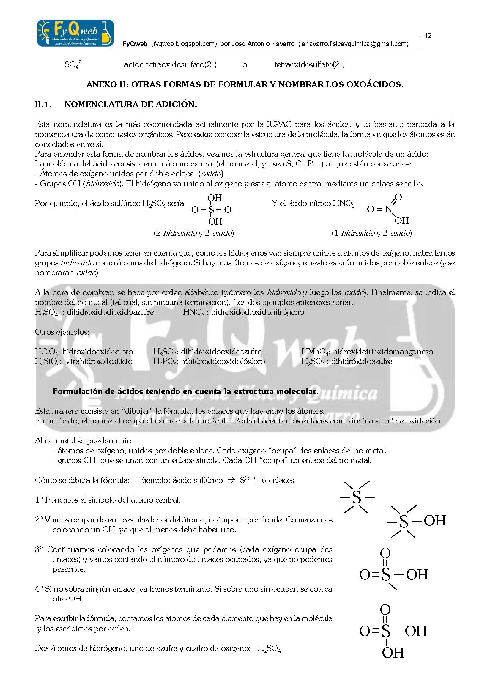 Formulacin Inorgnica