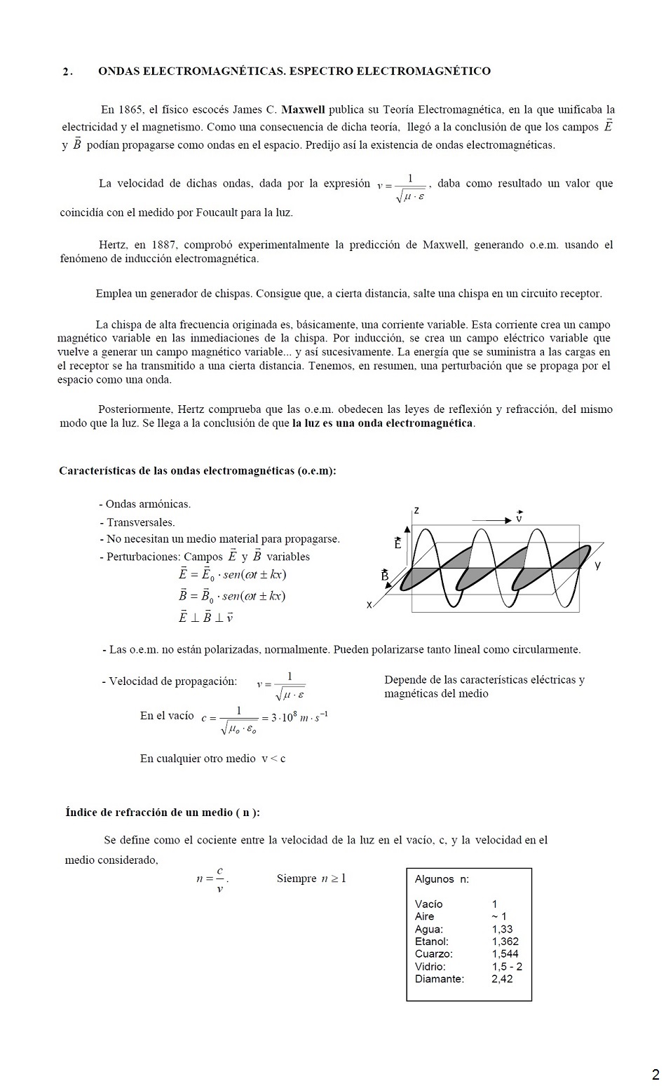 Luz y ptica Geomtrica. Pgina 02