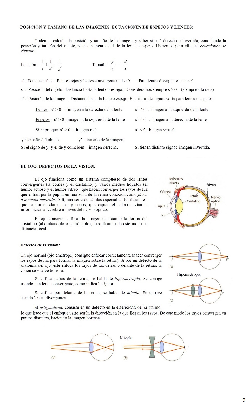 Luz y ptica Geomtrica. Pgina 09