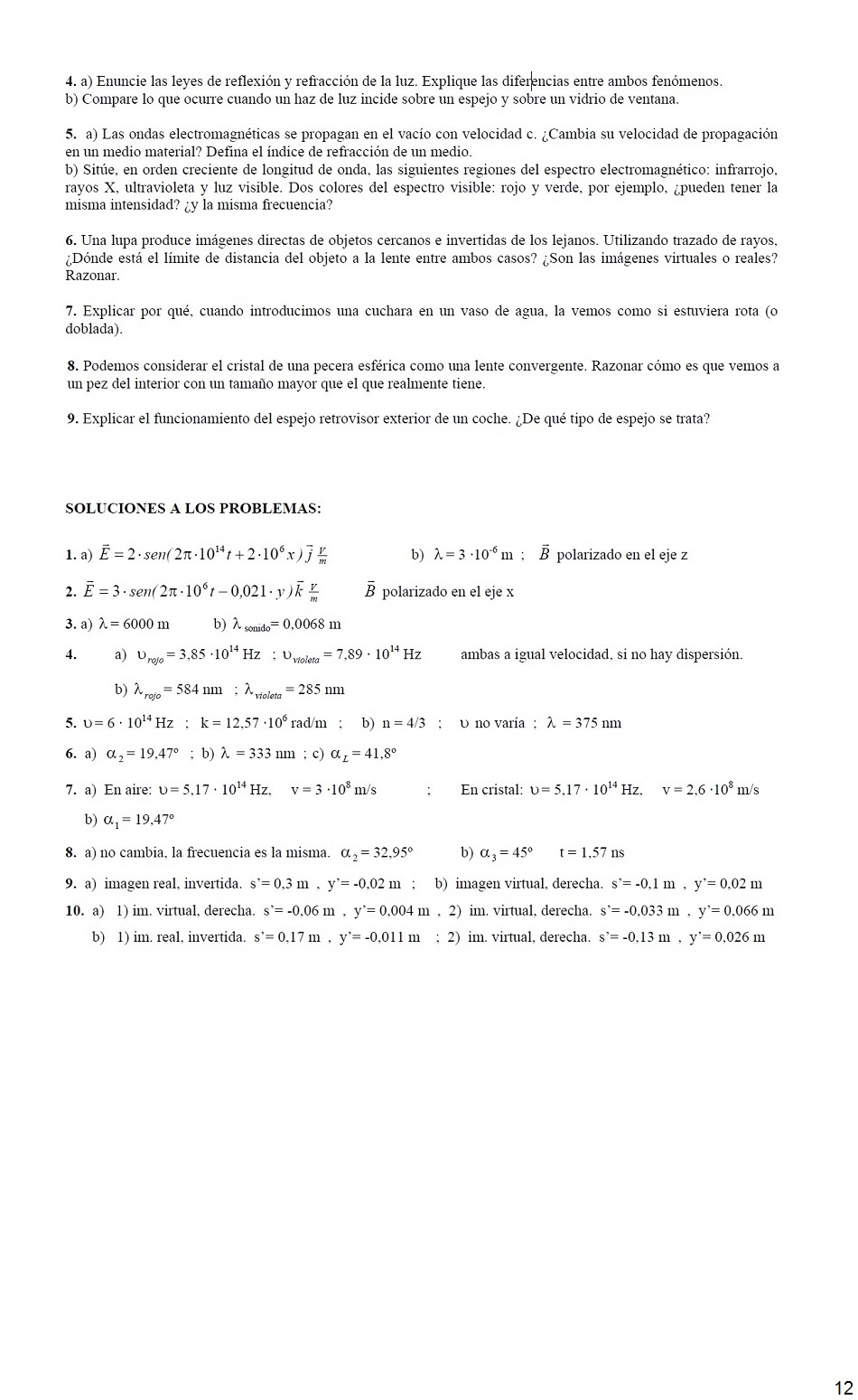 Luz y ptica Geomtrica. Pgina 12