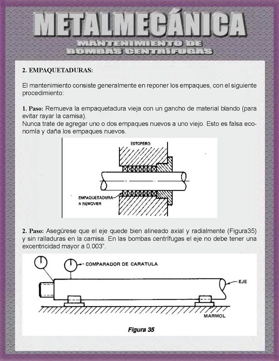 Mantenimiento de bombas centrfugas. Pgina 36