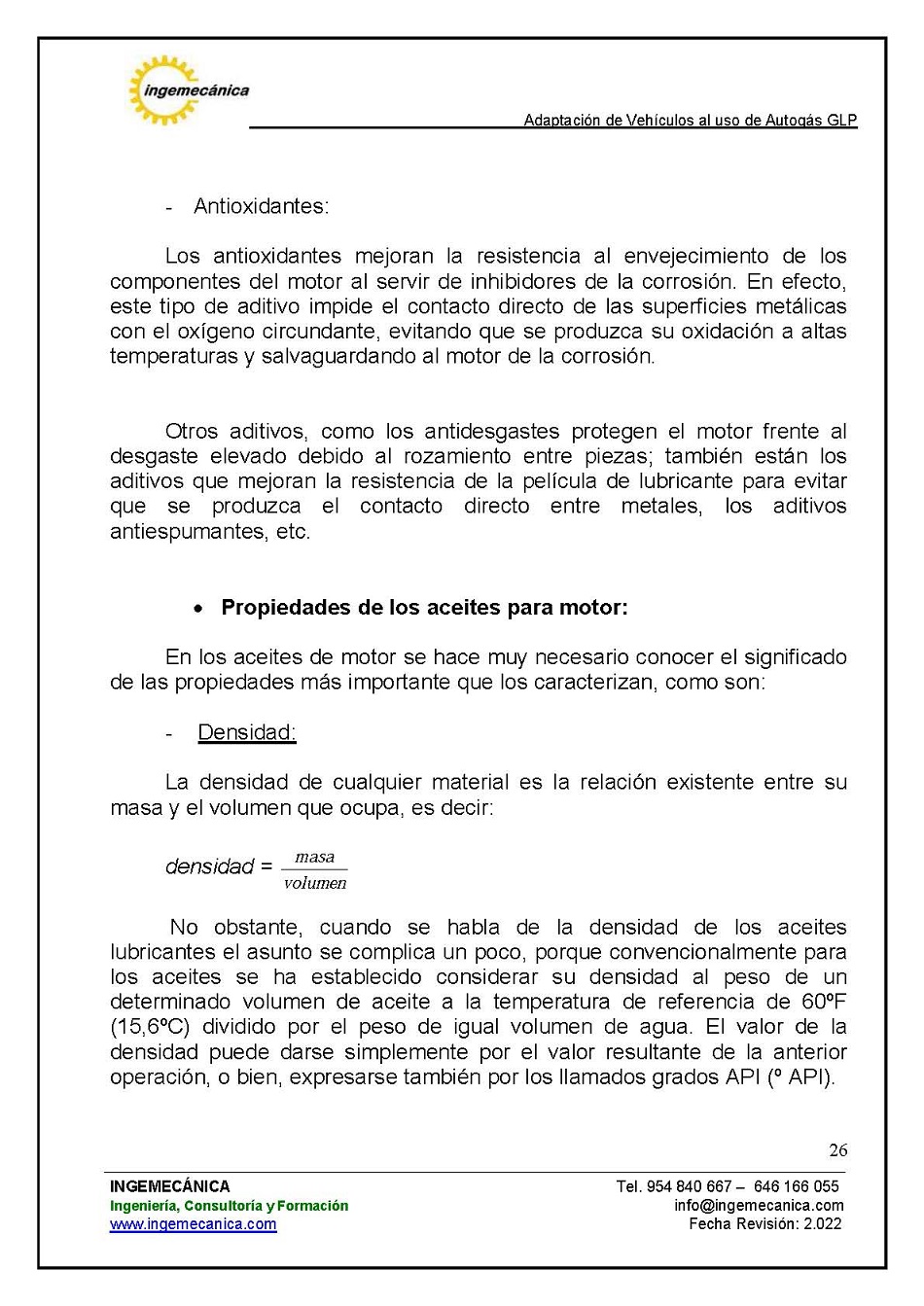 Curso para la Adaptacin de Vehculos al uso de Autogs GLP. Pgina 26