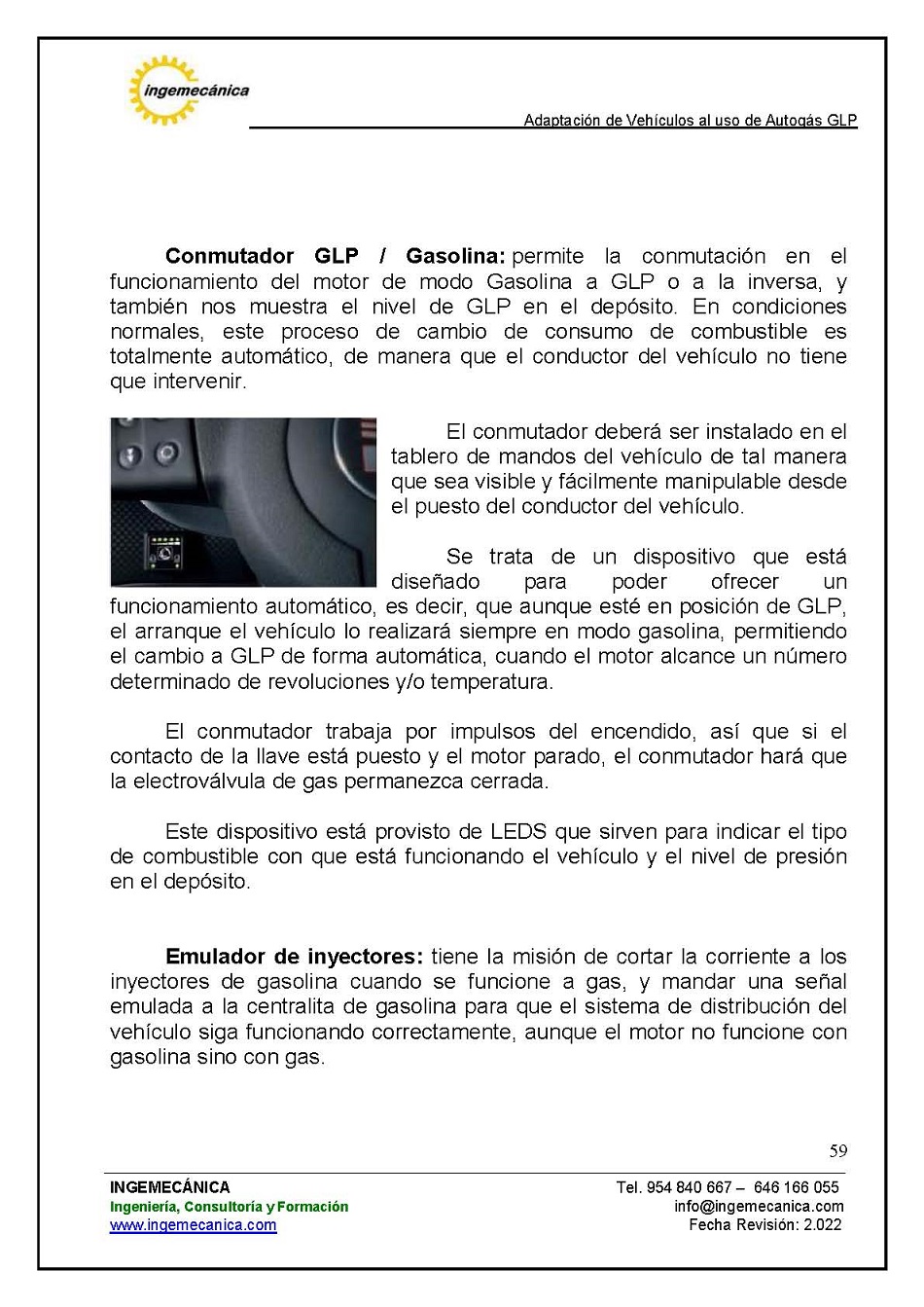 Curso para la Adaptacin de Vehculos al uso de Autogs GLP. Pgina 59