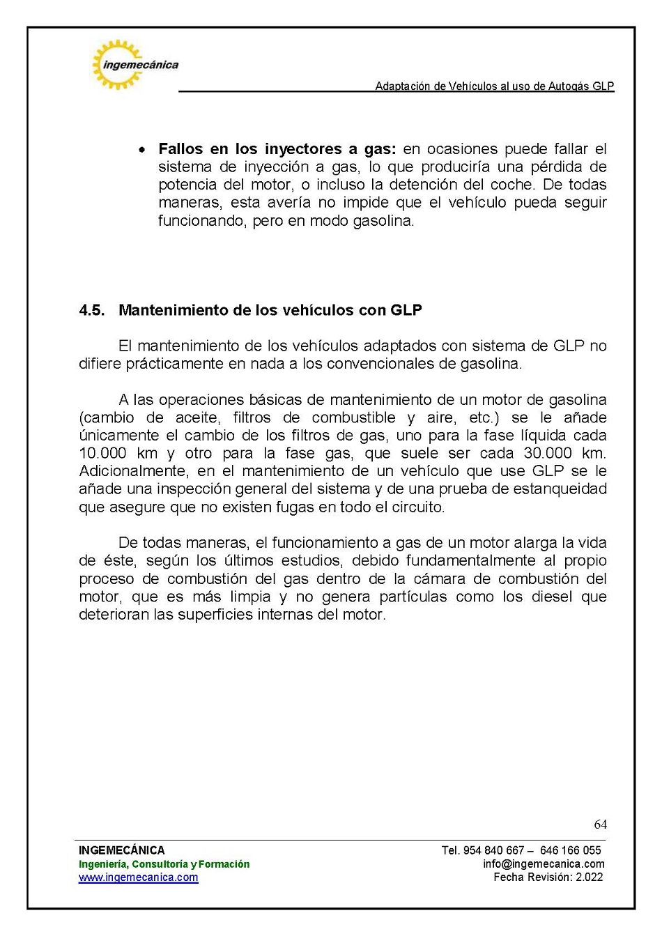 Curso para la Adaptacin de Vehculos al uso de Autogs GLP. Pgina 64