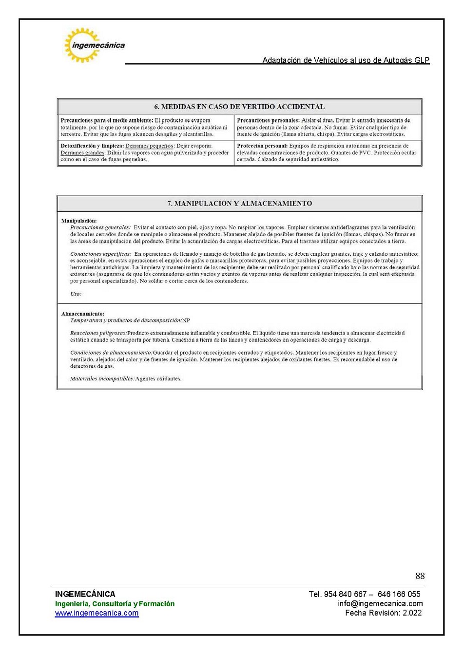 Curso para la Adaptacin de Vehculos al uso de Autogs GLP. Pgina 88