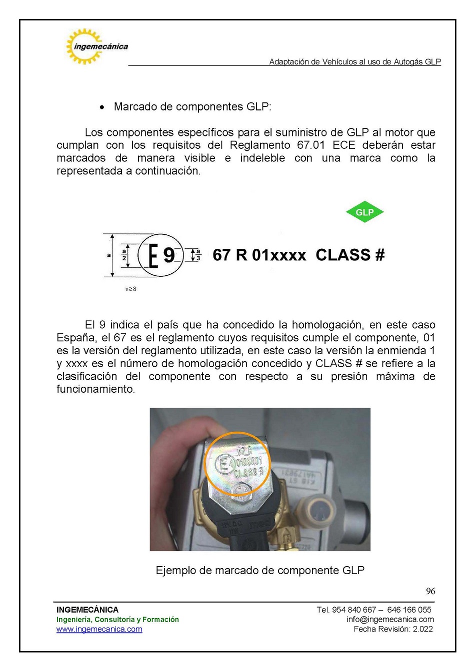 Curso para la Adaptacin de Vehculos al uso de Autogs GLP. Pgina 96