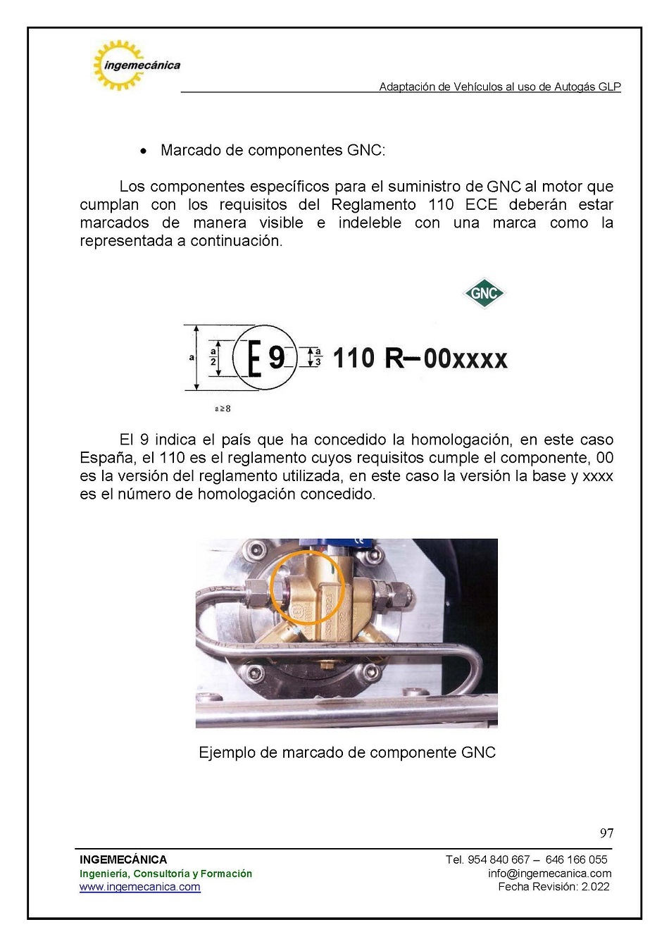 Curso para la Adaptacin de Vehculos al uso de Autogs GLP. Pgina 97