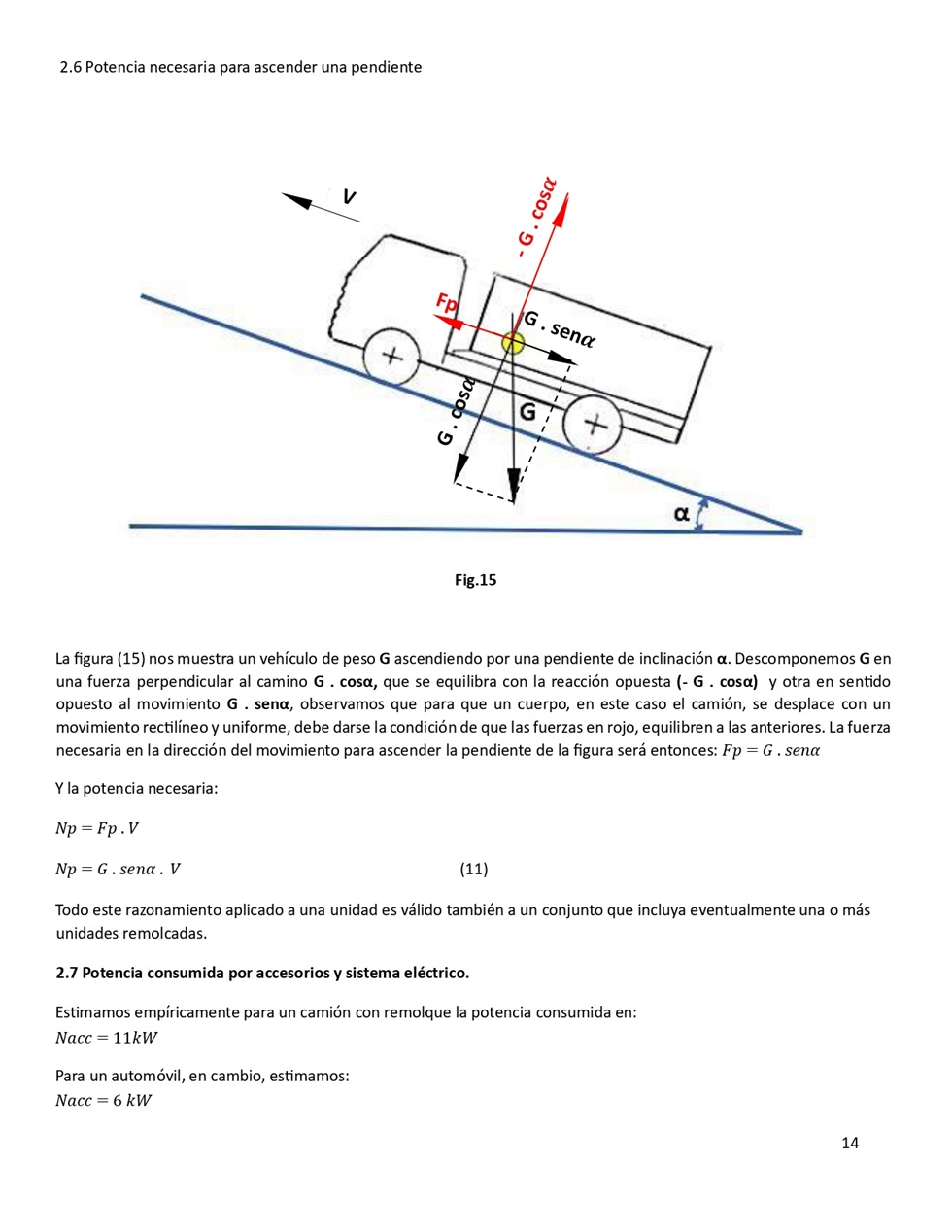 Clculo de la performance de camiones cargados. Pgina 14