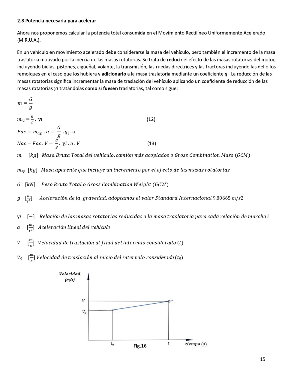 Clculo de la performance de camiones cargados. Pgina 15