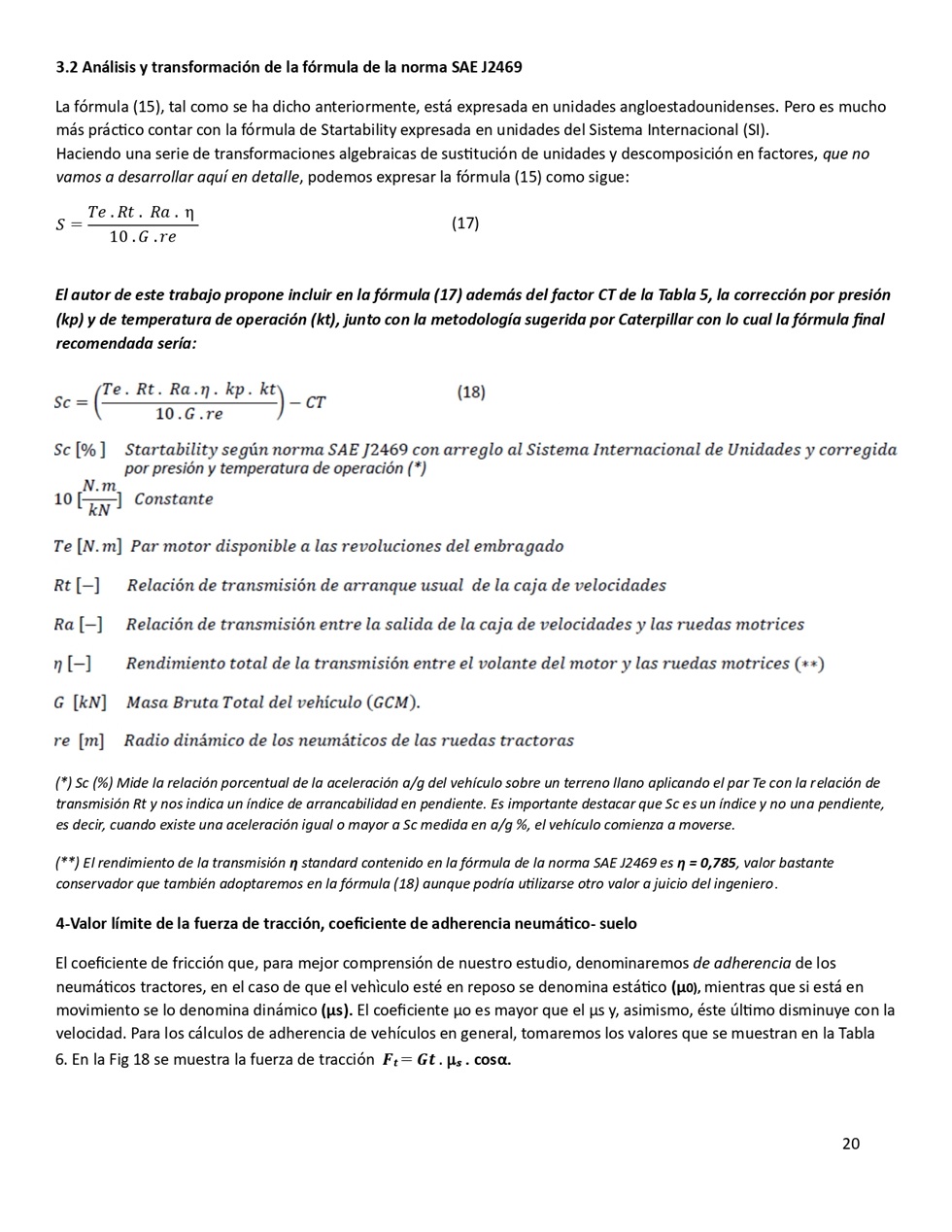 Clculo de la performance de camiones cargados. Pgina 20