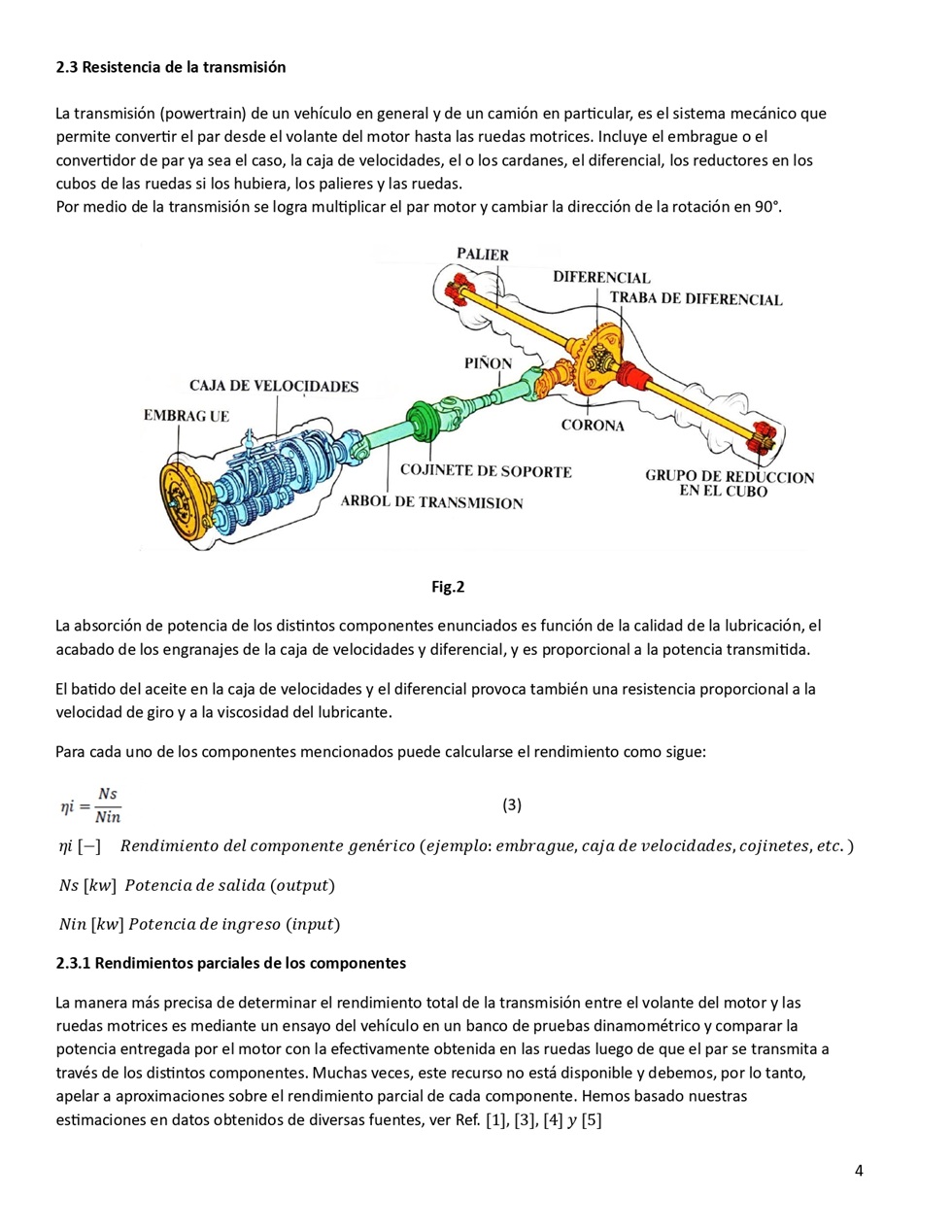 Clculo de la performance de camiones cargados. Pgina 04