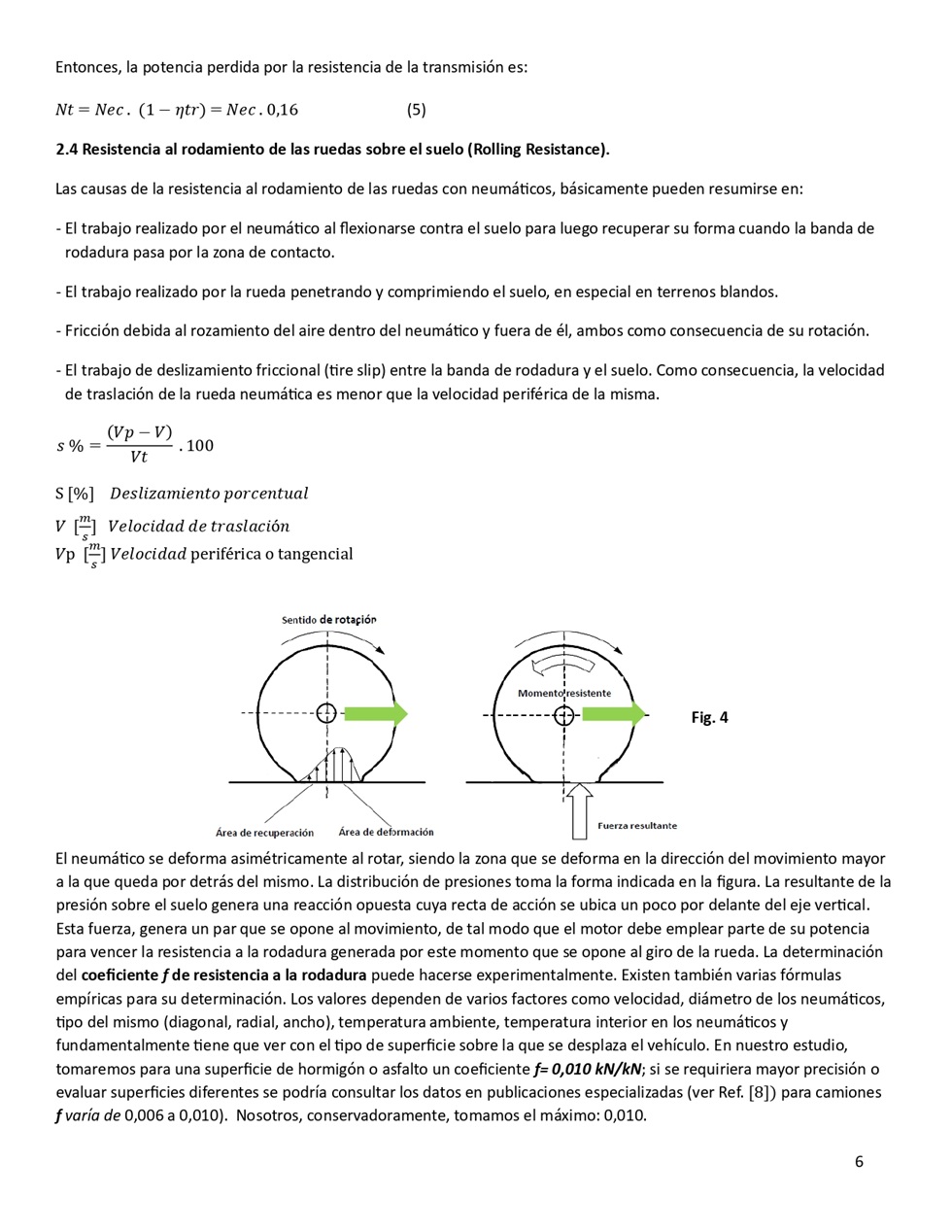 Clculo de la performance de camiones cargados. Pgina 06