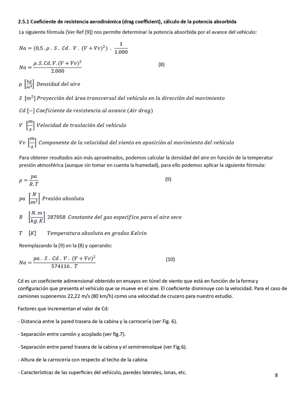 Clculo de la performance de camiones cargados. Pgina 08