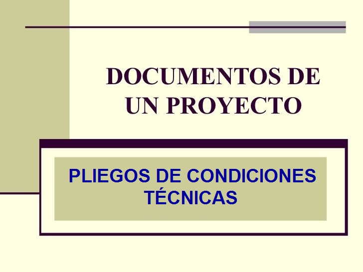 Pliegos de Condiciones Tcnicas Generales, Pliegos de Condiciones Tcnicas Particulares de Obra Civil, Pliegos de Condiciones Tcnicas de Montaje Mecnico