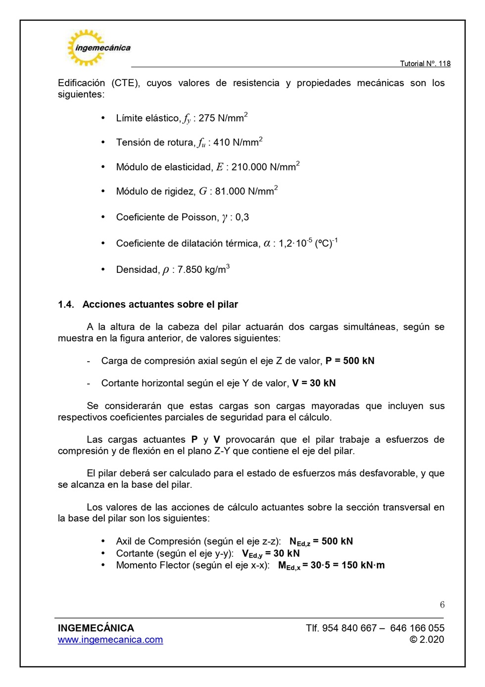 Clculo de pilar metlico sometido a flexin y compresin. Pgina 5