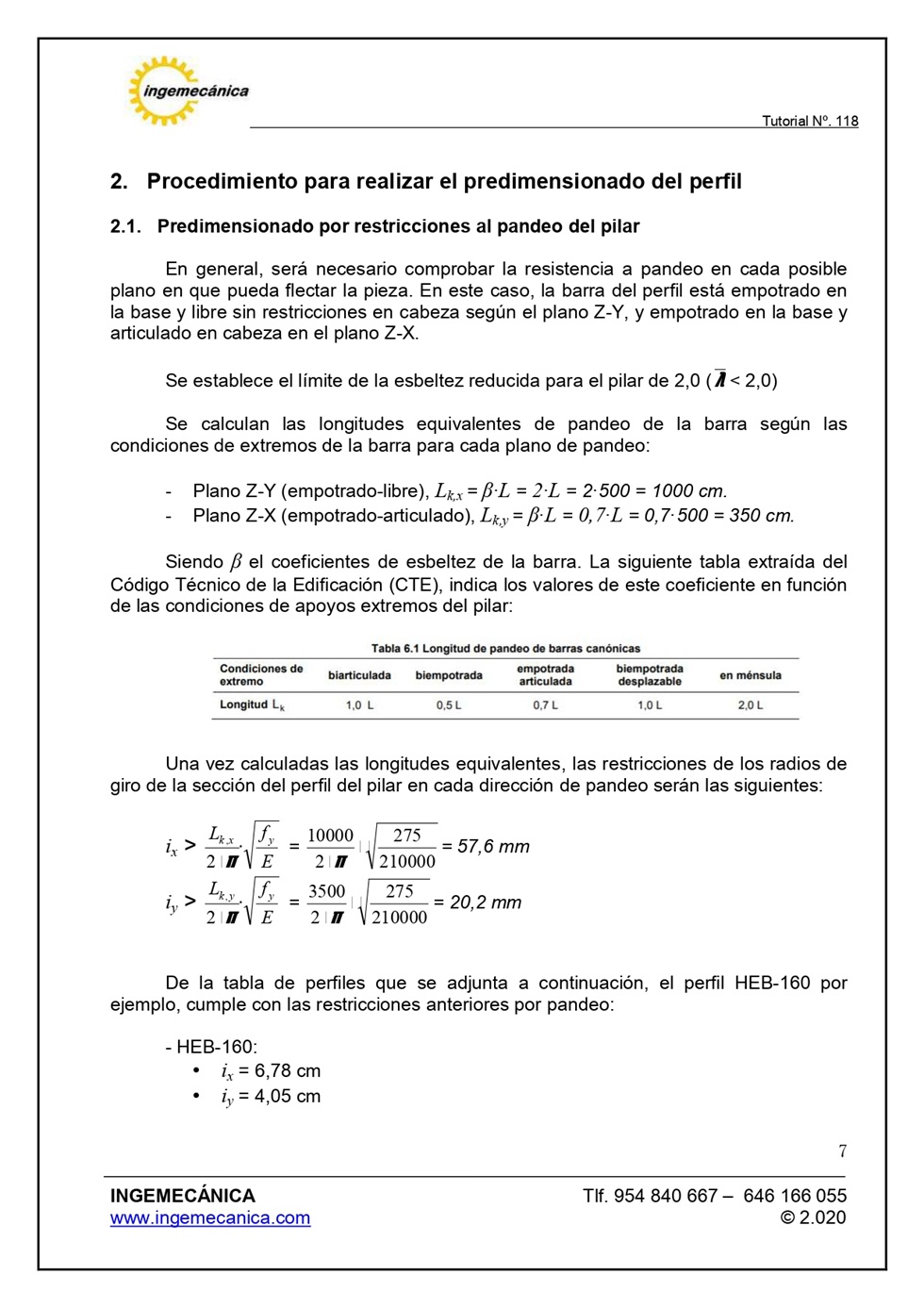 Clculo de pilar metlico sometido a flexin y compresin. Pgina 6
