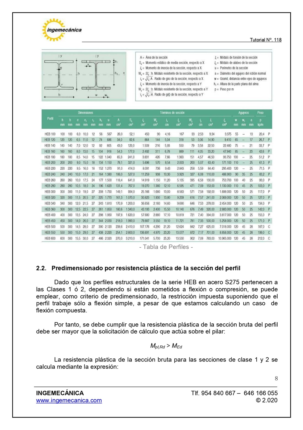Clculo de pilar metlico sometido a flexin y compresin. Pgina 7