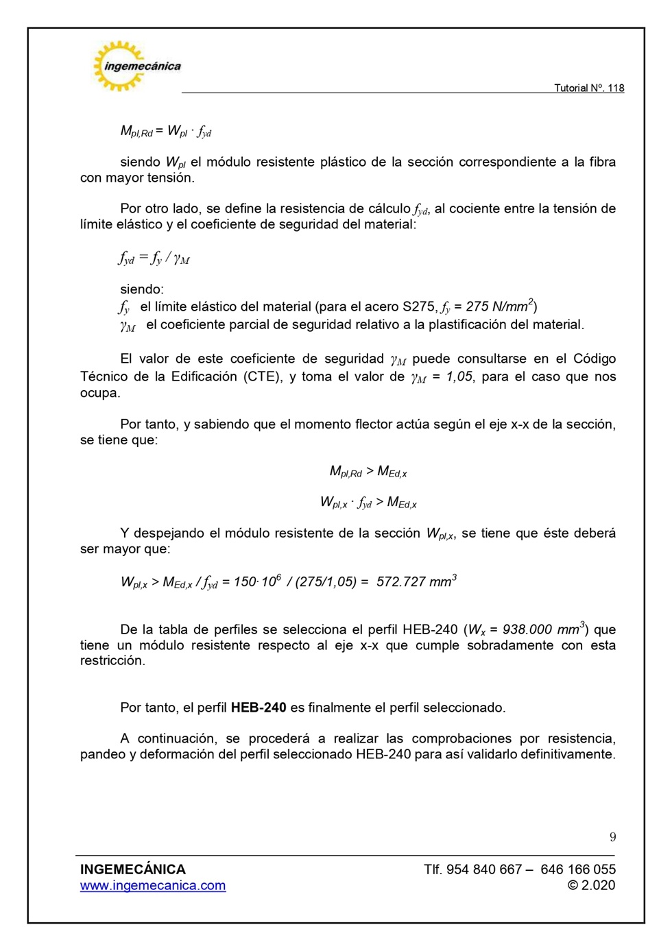 Clculo de pilar metlico sometido a flexin y compresin. Pgina 8