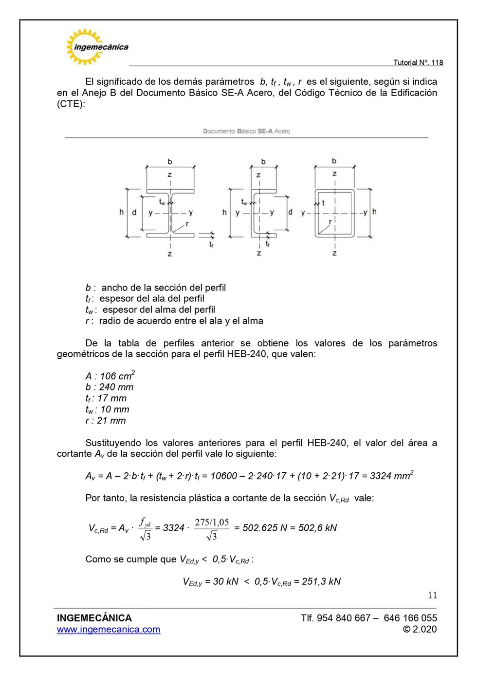 Clculo de pilar metlico sometido a flexin y compresin. Pgina 10
