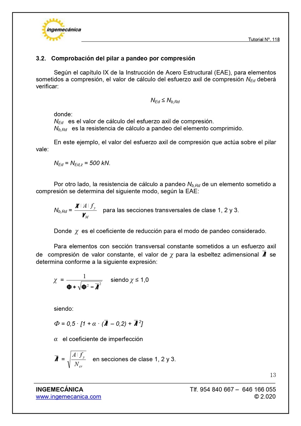 Clculo de pilar metlico sometido a flexin y compresin. Pgina 12
