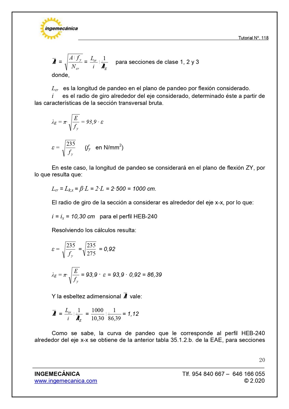 Clculo de pilar metlico sometido a flexin y compresin. Pgina 19
