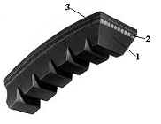 Elementos de una correa dentada