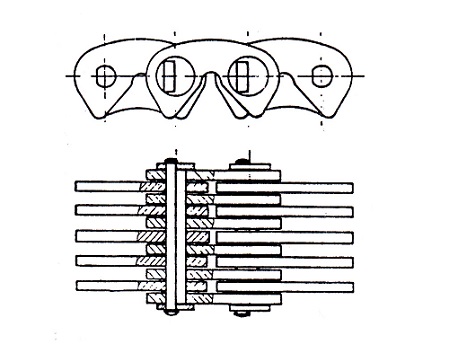 Cadena silenciosa con pasador de media caa