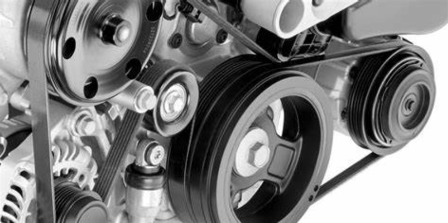 Imagen de una transmisin por correa serpentina en un vehculo