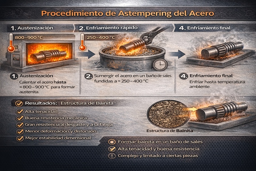 Procedimiento de astempering del acero