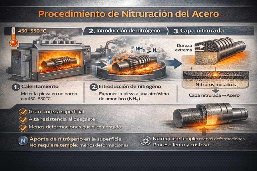 Procedimiento de nitruraci�n del acero