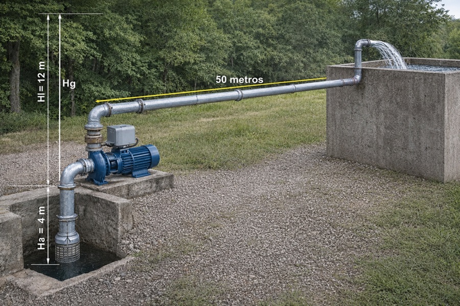 Imagen de la instalaci�n de bombeo de agua a calcular