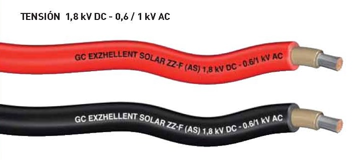 Cable de corriente continua para instalaciones solares fotovoltaicas