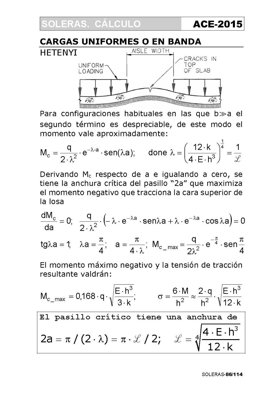 Clculo de Soleras de Hormign. Pgina 86