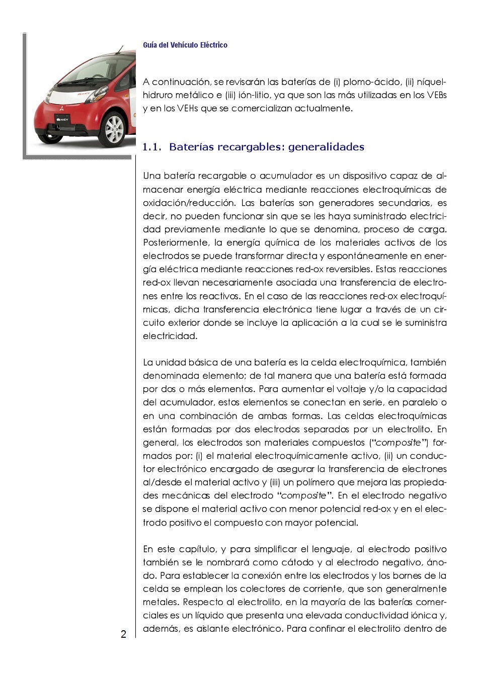 Bateras Recargables Avanzadas para Vehculos Elctricos. Pgina 02