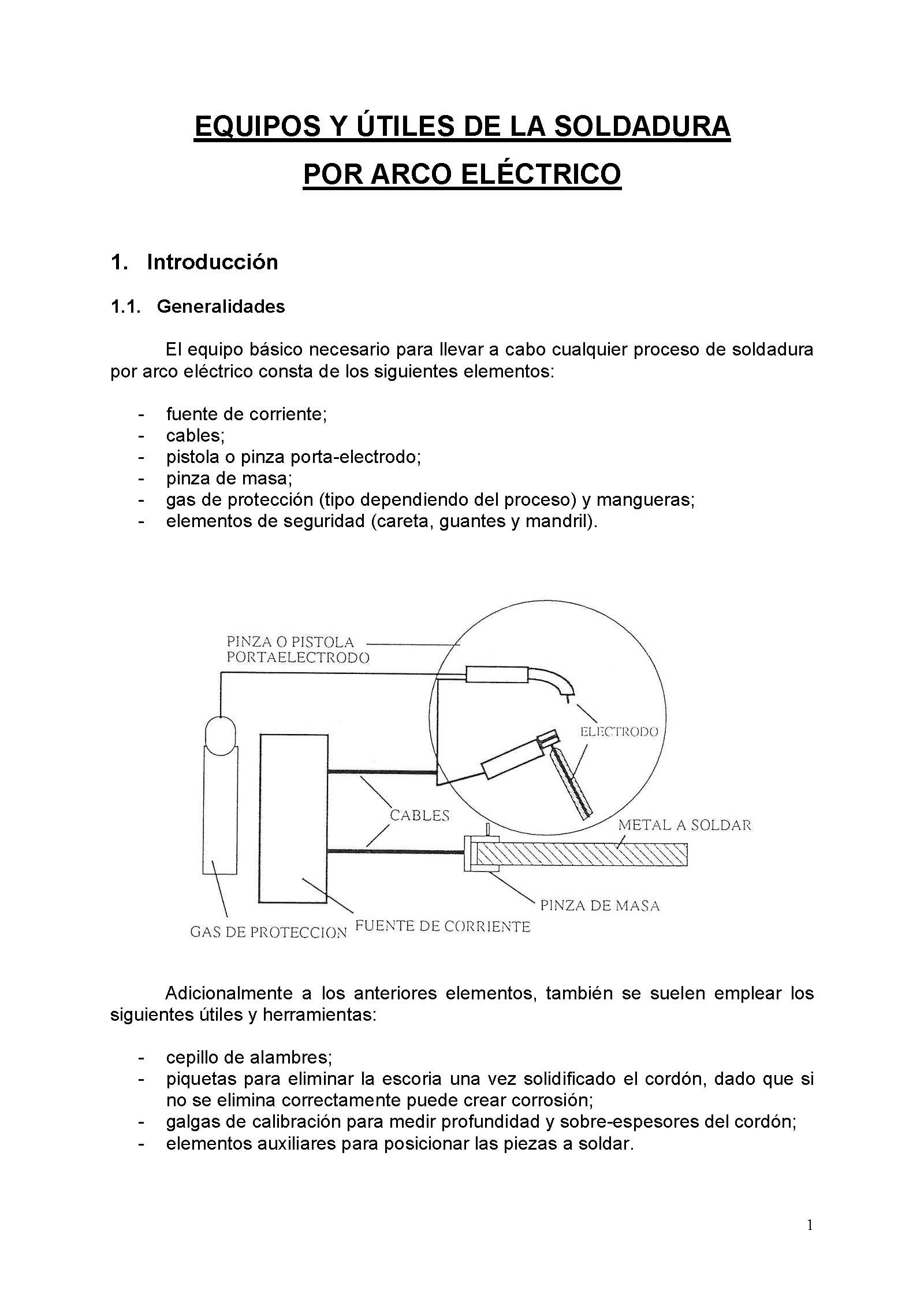 Equipos y tiles de la soldadura por arco elctrico